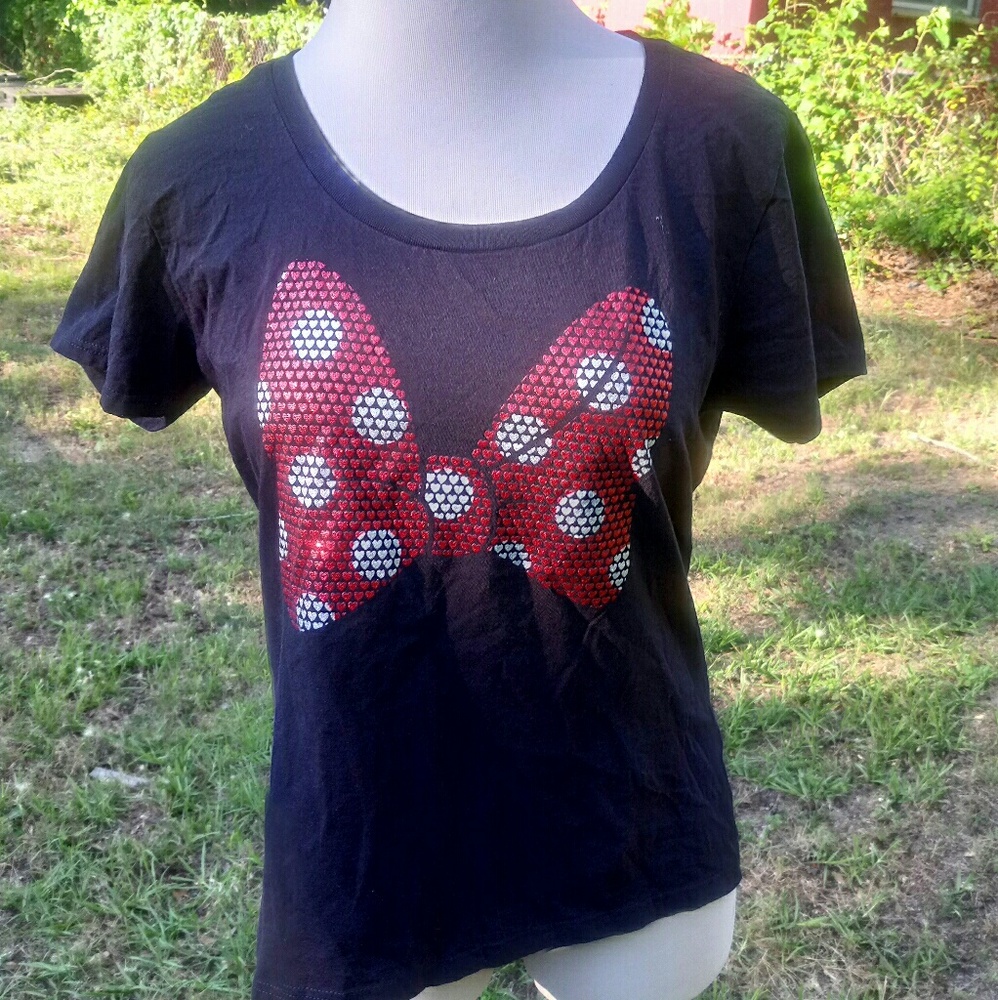Minnie mouse sparkle bow shirt