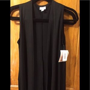LuLaRoe XS solid black Joy sleeveless duster BNWT