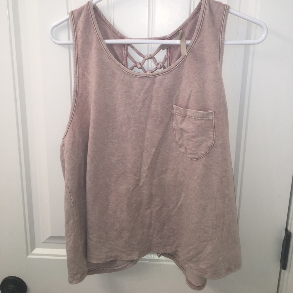 Loose fitted, cropped tank, net hole back