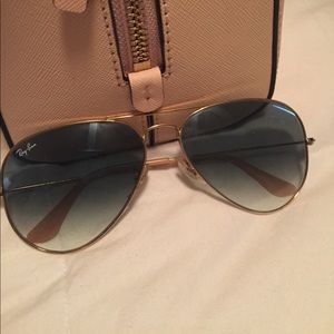 Blue tinted Ray Ban Aviators