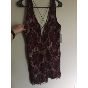 TOBI maroon lace dress