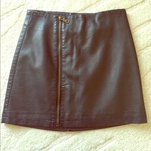 UO silence + noise vegan leather zipper miniskirt