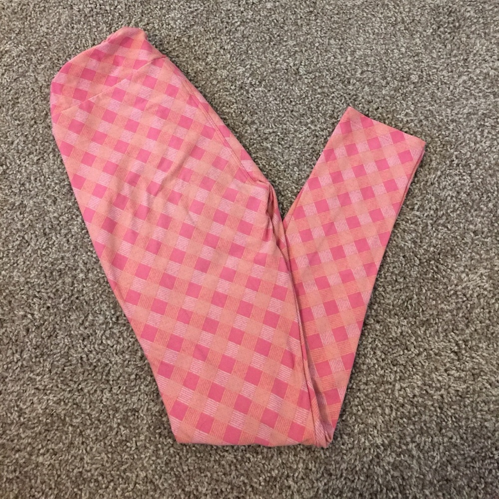 Lularoe OS Pink Picnic Leggings