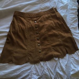 Tan faux suede skirt