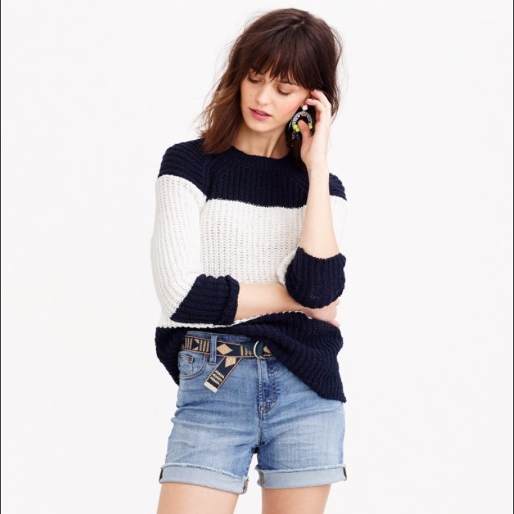 J Crew high rise denim shorts