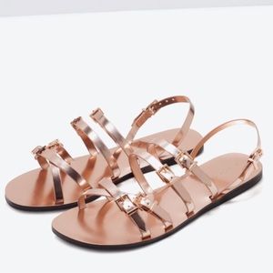 Zara rose gold sandals