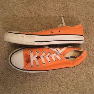 Worn once, orange converse size 8