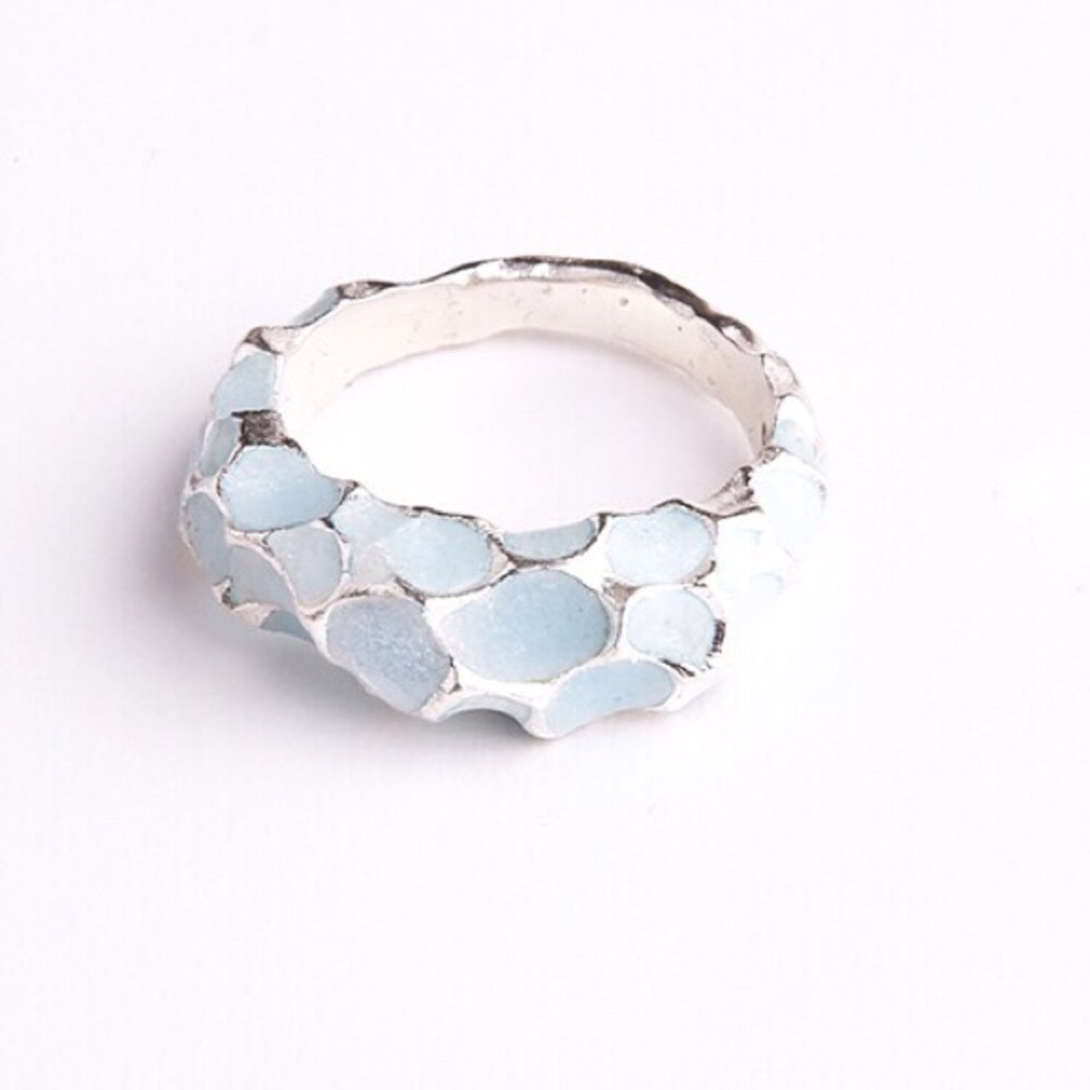 Enamel ring in silver