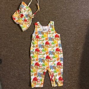 Zutano baby tank romper and matching sun hat