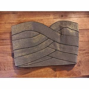 Glittery gold corset like crop top