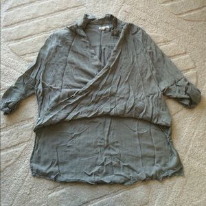 UO silence + noise surplice 3/4 sleeve crop front