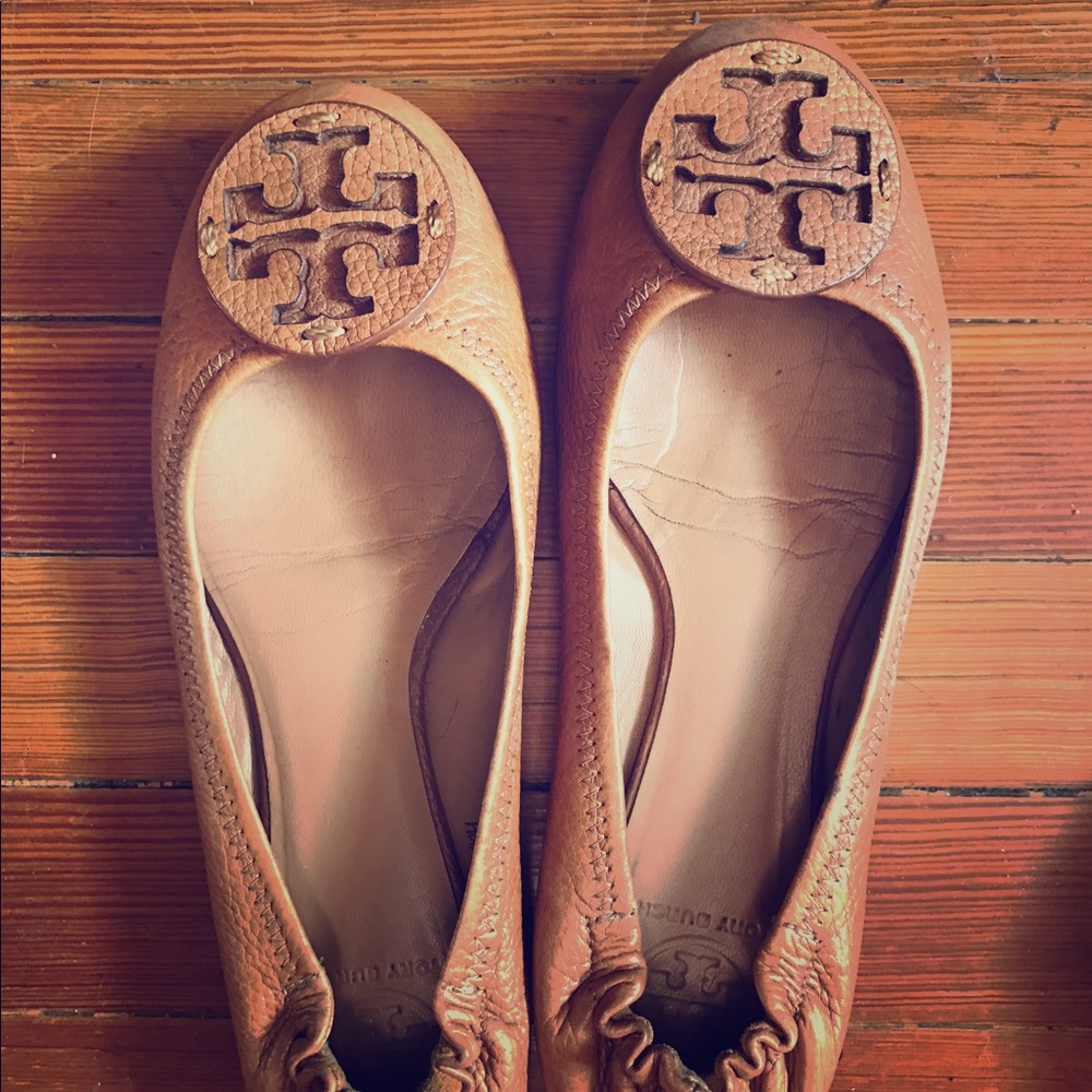 Tory Burch Brown Cognac Leather Ballet Flats 8