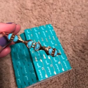 Retired Stella & Dot Turquoise Stone Cuff New