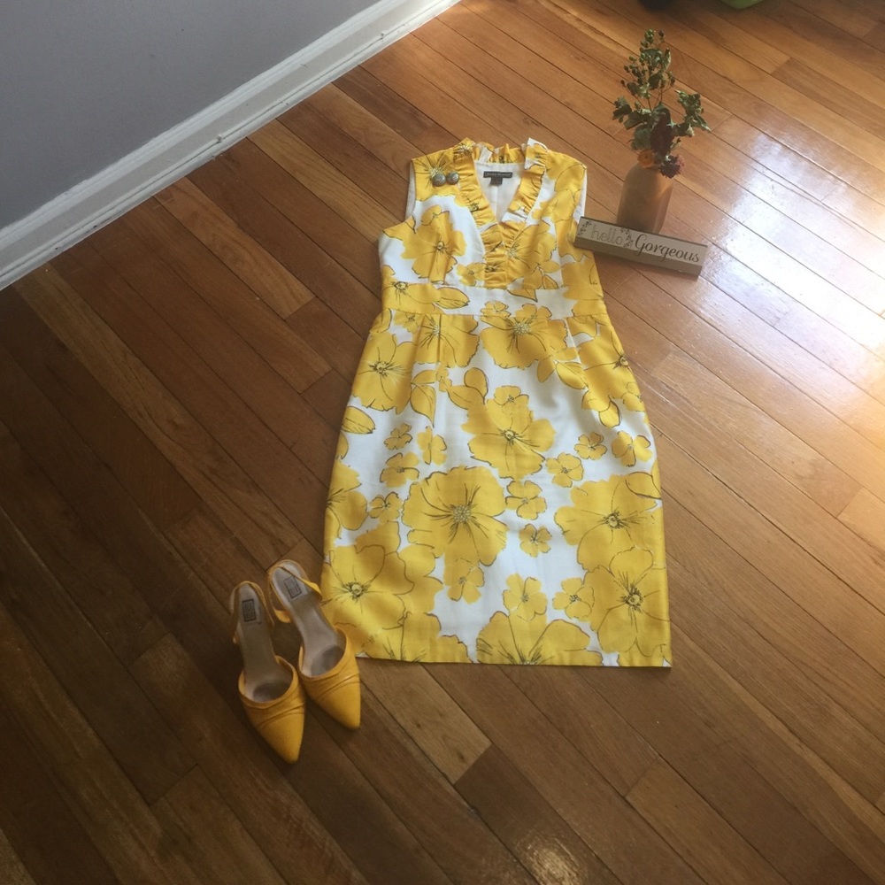 Yellow Floral Printed Dress