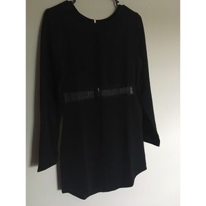 Elegant long sleeve black dress