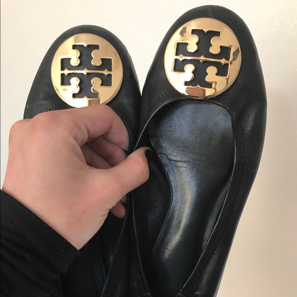 Tory Burch Black Leather Ballet Flats 8