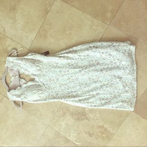 Ivory nude lace dress with keyhole back