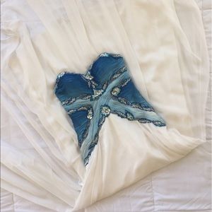 FINAL PRICE DROP Blue and White Prom Dress