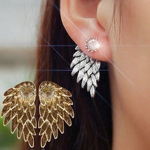 New! Fashion Angel Wings Silver Earrings