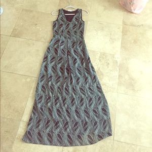 Navy and white maxi dress