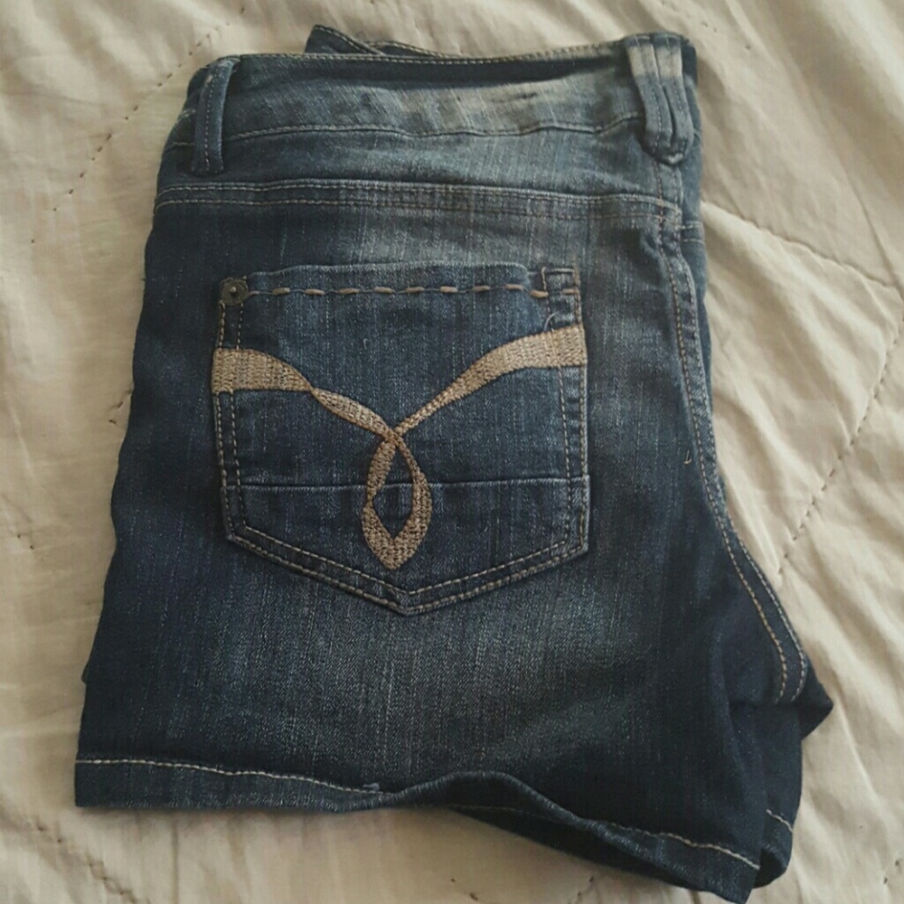 Dark denim shorts