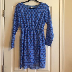 J. Crew Long Sleeve Patterned Dress