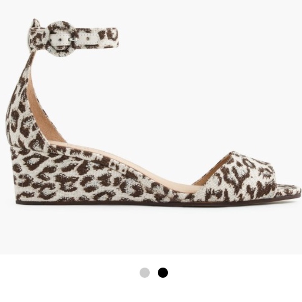 Jcrew leopard canvas Laila wedges new in box