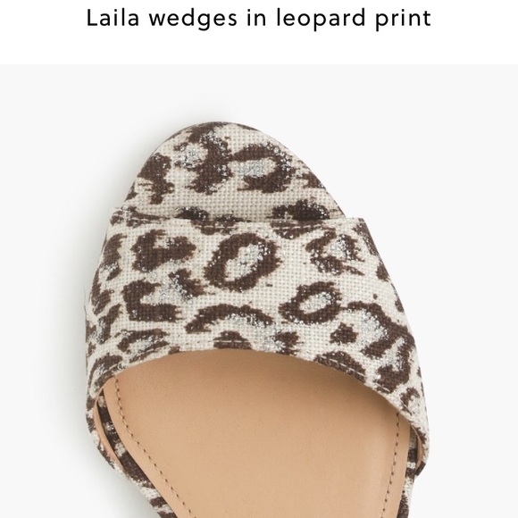 Jcrew leopard canvas Laila wedges new in box - Picture 2 of 3