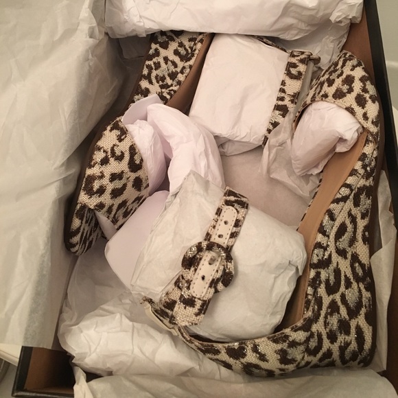 Jcrew leopard canvas Laila wedges new in box - Picture 3 of 3