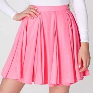 American Apparel Pink Retro Pleated Skirt Dots L
