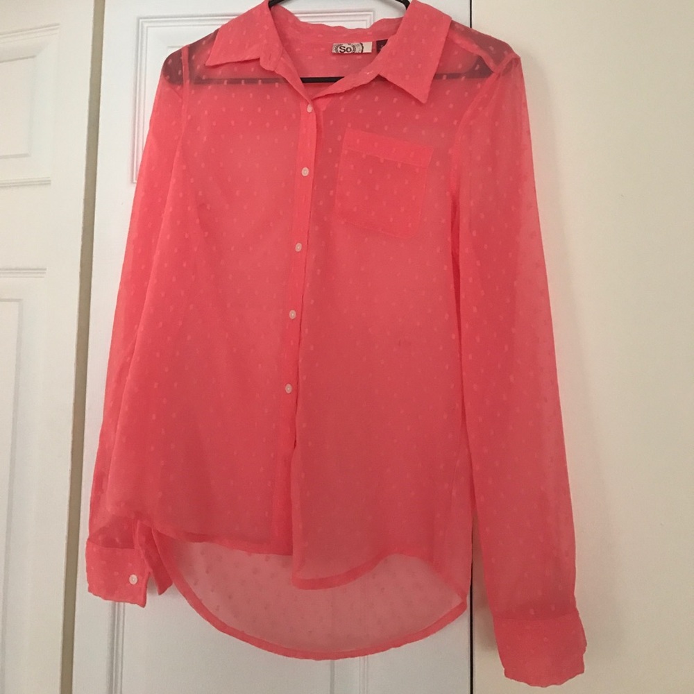 Sheer Coral Blouse