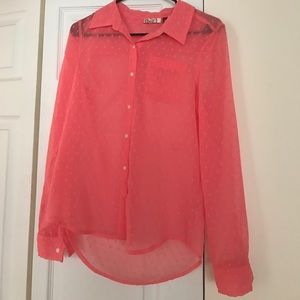 Sheer Coral Blouse