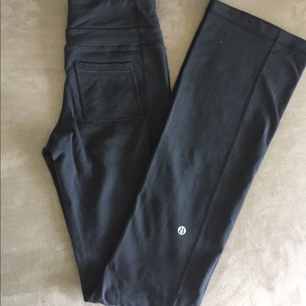 Long workout pants high waist, cut boot style