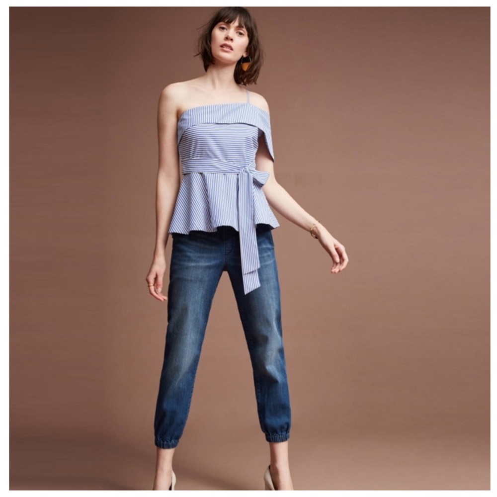 ‼️PRICE FIRM LAST CALL Stripe Off The Shoulder Top - Picture 3 of 5