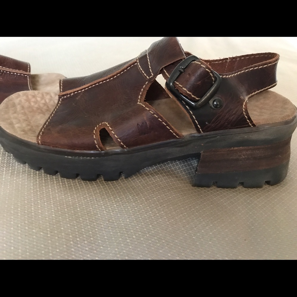 Mia Sandals- Brown Leather with Lugged Sole