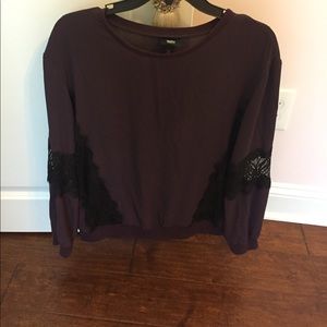Purple top with lace cutout super cute