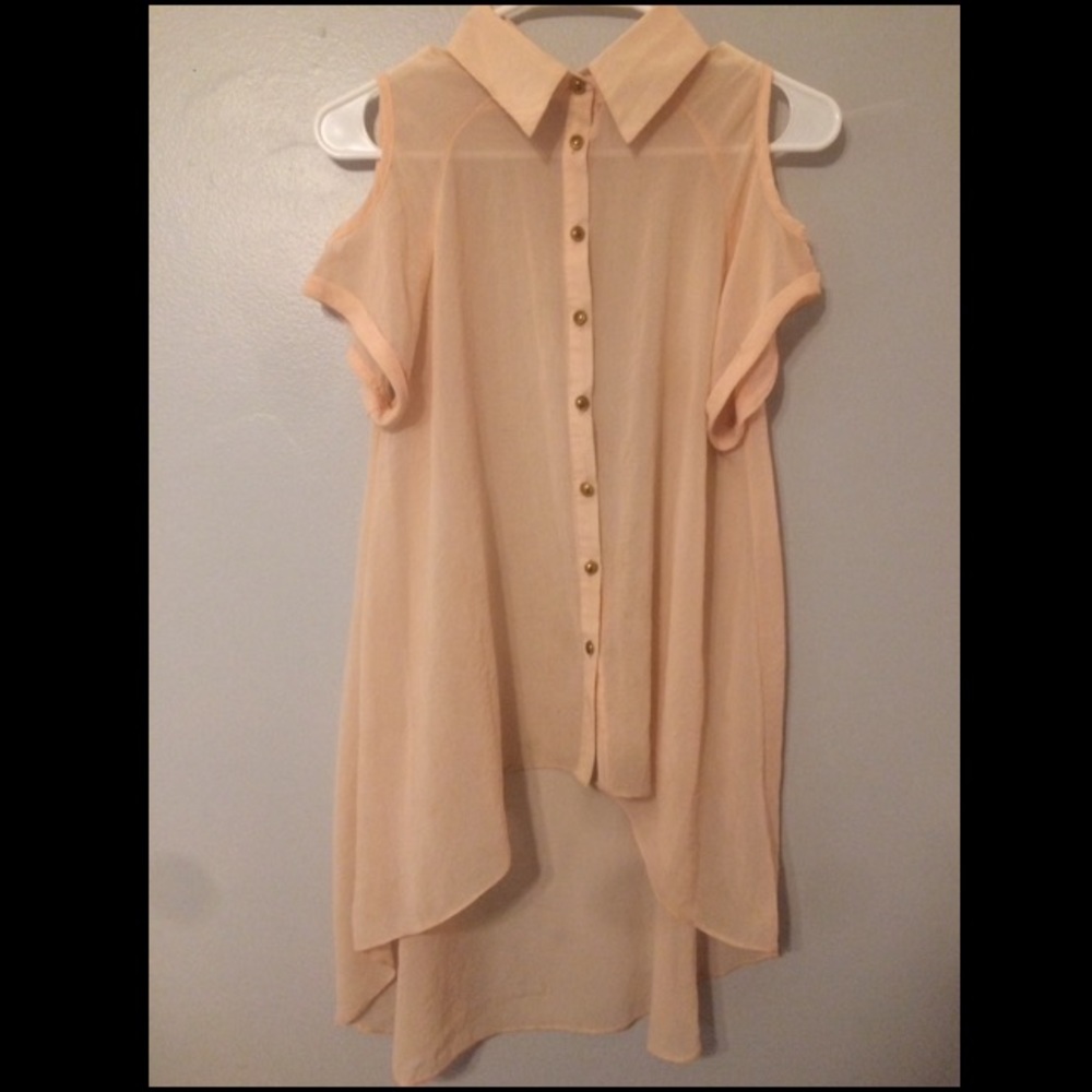 Sheer High-to-Low Blouse