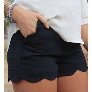 Scalloped edge shorts.
