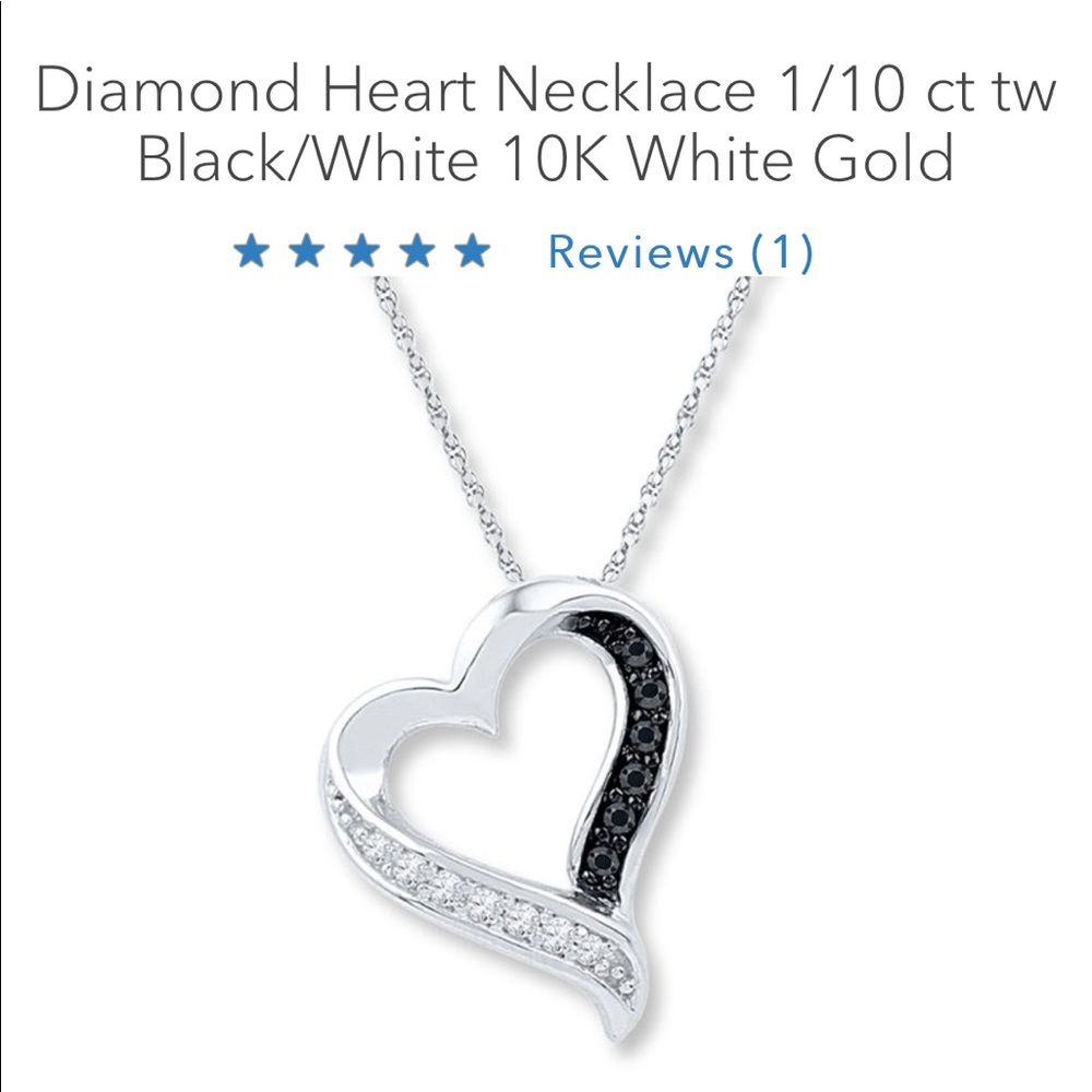 Kay's black and white diamond heart