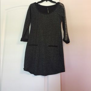 Jessica Simpson long black shimmer top