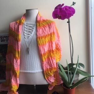 Pink yellow orange fashion scarf