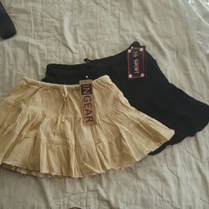 2 cotton/gauze mini skirts sz sm nwt