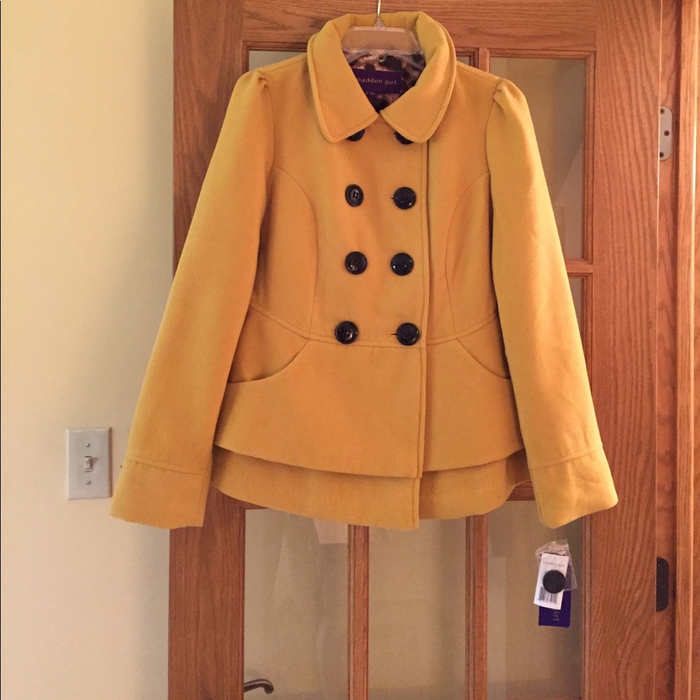 Madden Girl Mustard Yellow Peacoat!