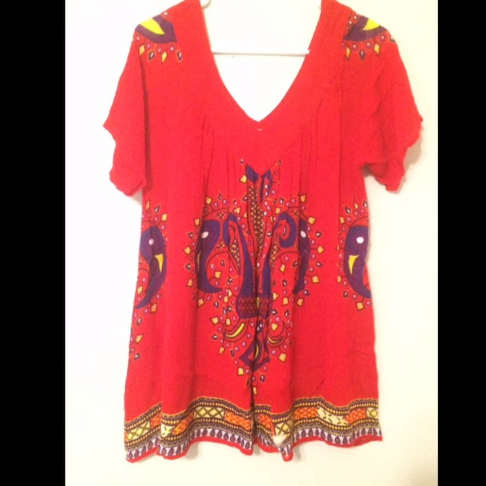 Bright Tribal V-Neck Top