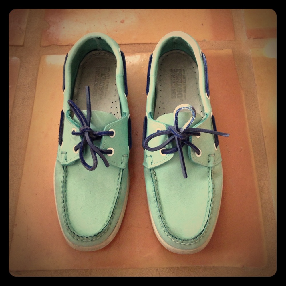 SOLD! Turquoise Sebago Docksides, 8.5
