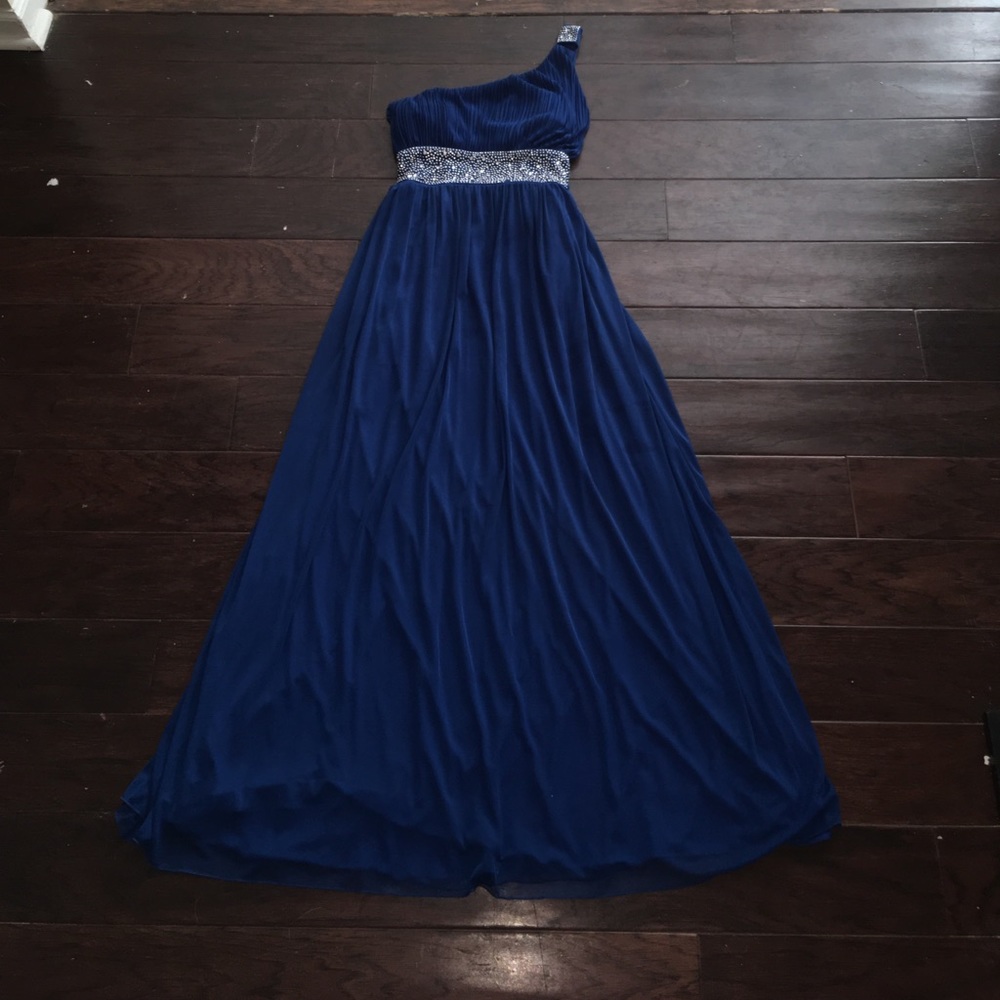 Elegant formal dress, Royal Blue, One-Shoulder