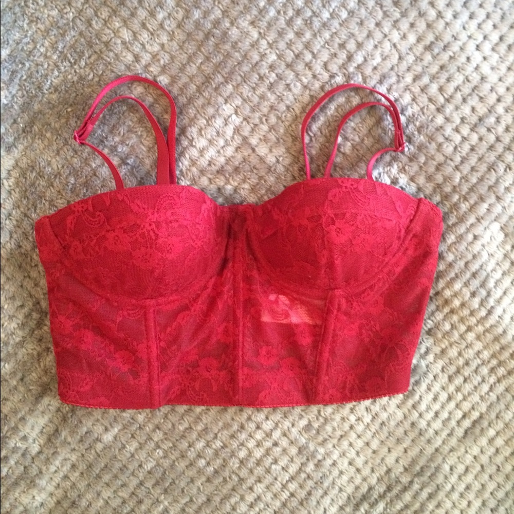 F21 Burgundy Lace Padded Bralette NWOT