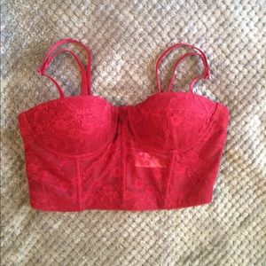 F21 Burgundy Lace Padded Bralette NWOT