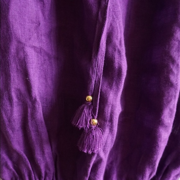SOLD! Tory Burch Purple Boho Linen Top - Picture 6 of 8