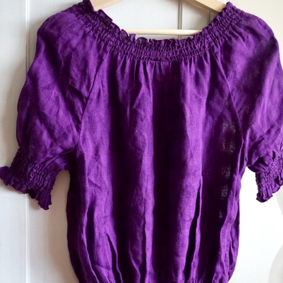 SOLD! Tory Burch Purple Boho Linen Top - Picture 8 of 8